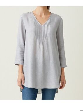 J. Jill Love Linen Gray Tunic